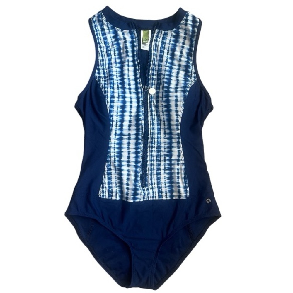 NEXT by Athena One Piece Jakarta Navy Zip Up Swimsuit